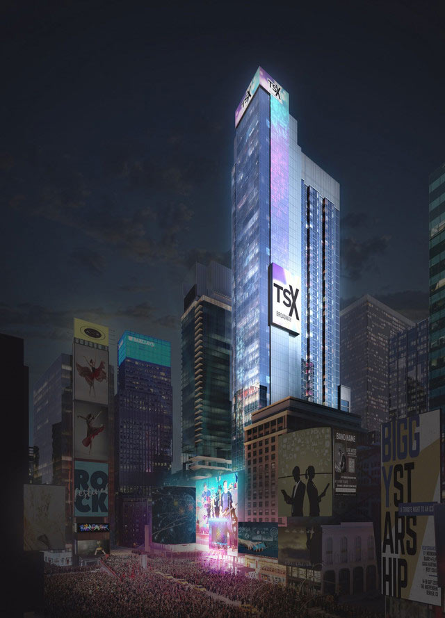 타임스퀘어의 새로운 명소가 될 TSX 브로드웨이 빌딩의 초대형 LED 전광판 마침내 켜졌다